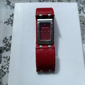 Red Leather Strap Watch